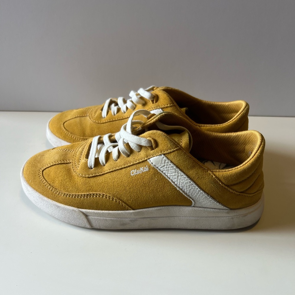 OluKai Mustard Sneakers with White Details